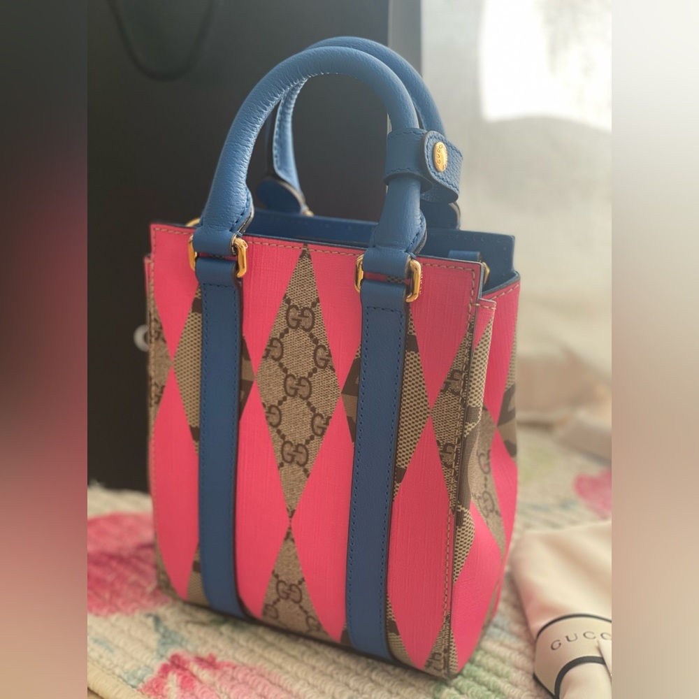 🍓Gucci rhombus-print mini tote bag🍓